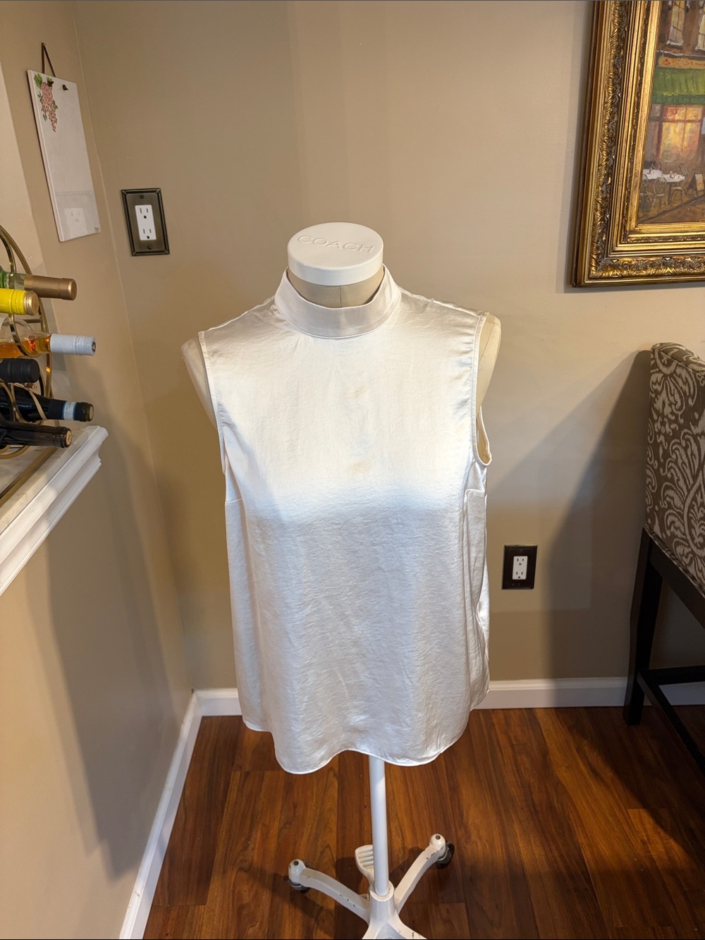 Express Satin Mock Neck Camisole - off white